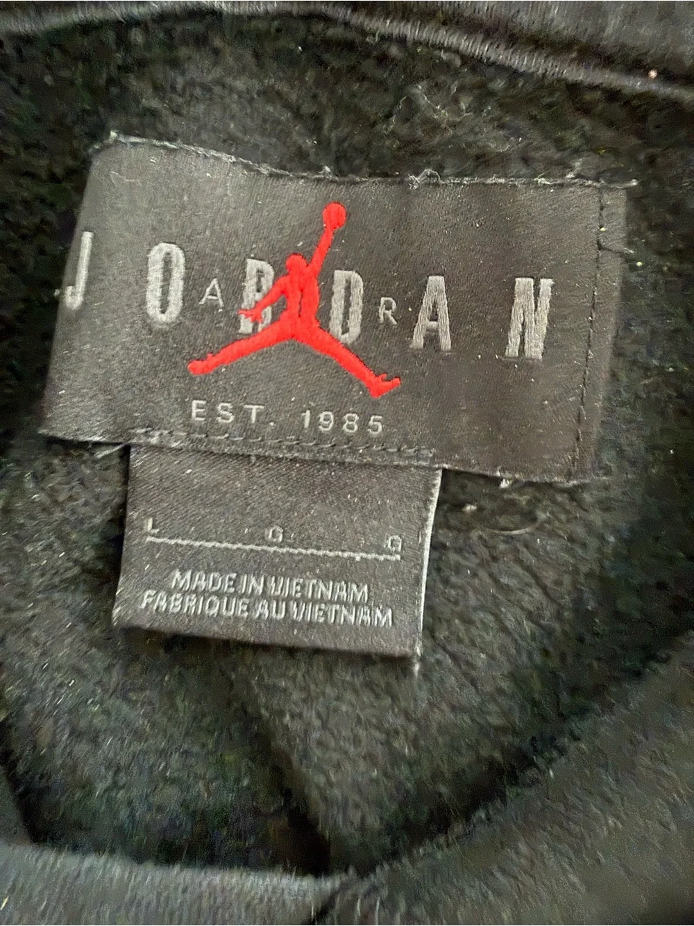 Jordan Black Hoodie with Red and White Sneaker Graphic